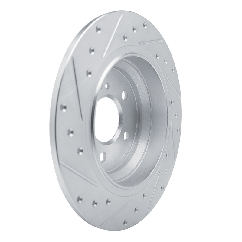 Mercedes-Benz SL500 Brake Rotor (1) - Rear Right - R1 Concepts - Drilled & Slotted - Silver - `03-`06